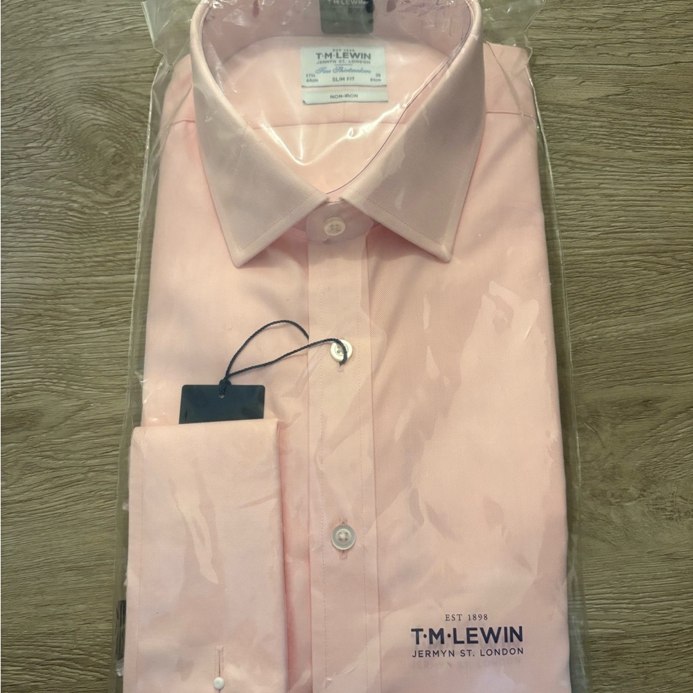 T.M.Lewin Pink Dress Shirt Classic Collar